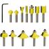 Router Bit Set 12pc Plastic Box 1/4 Shank